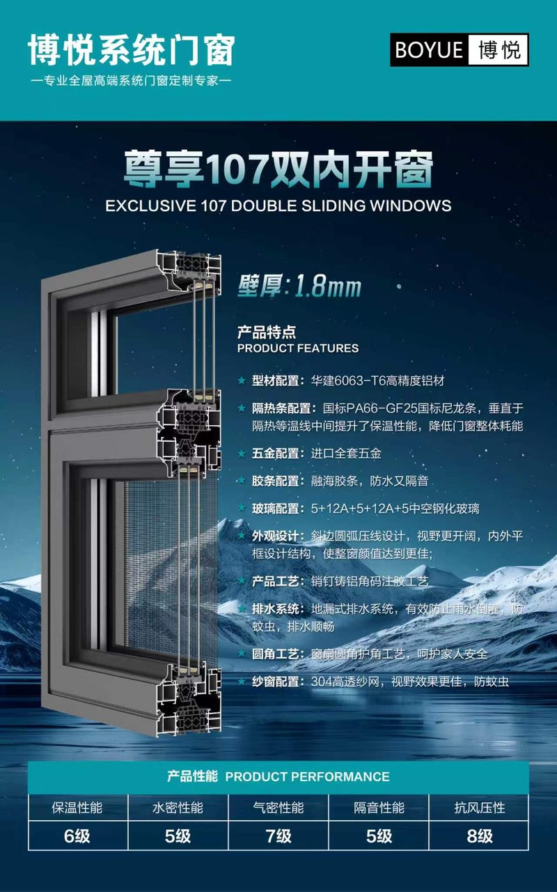 博悦暖镜尊享107双内开系统窗